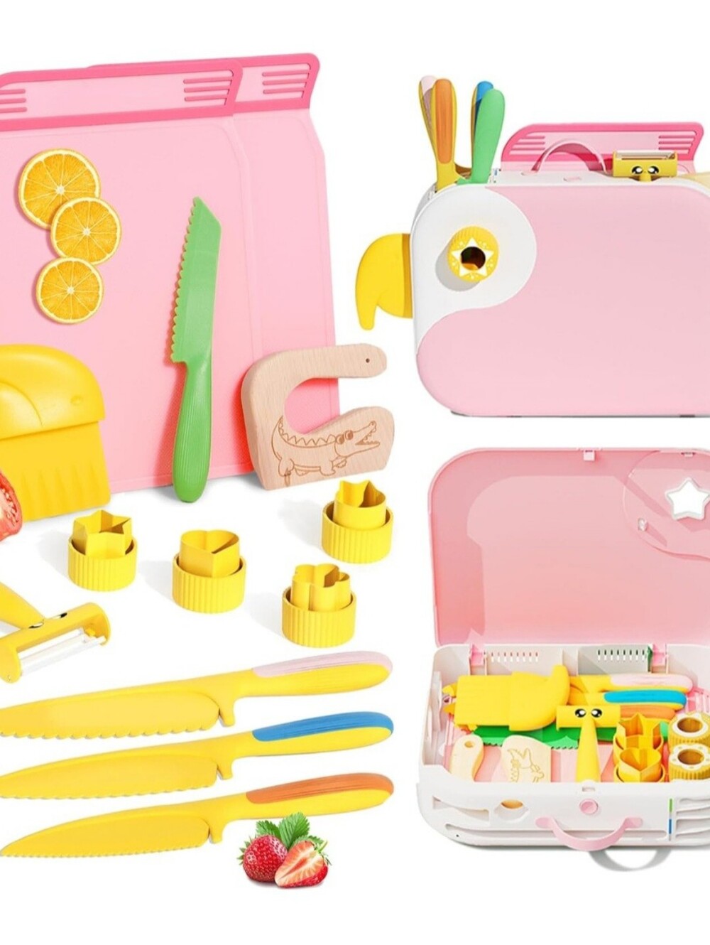 Yasterd Montessori Kitchen Tools For Kids - Pink - Ages 3+